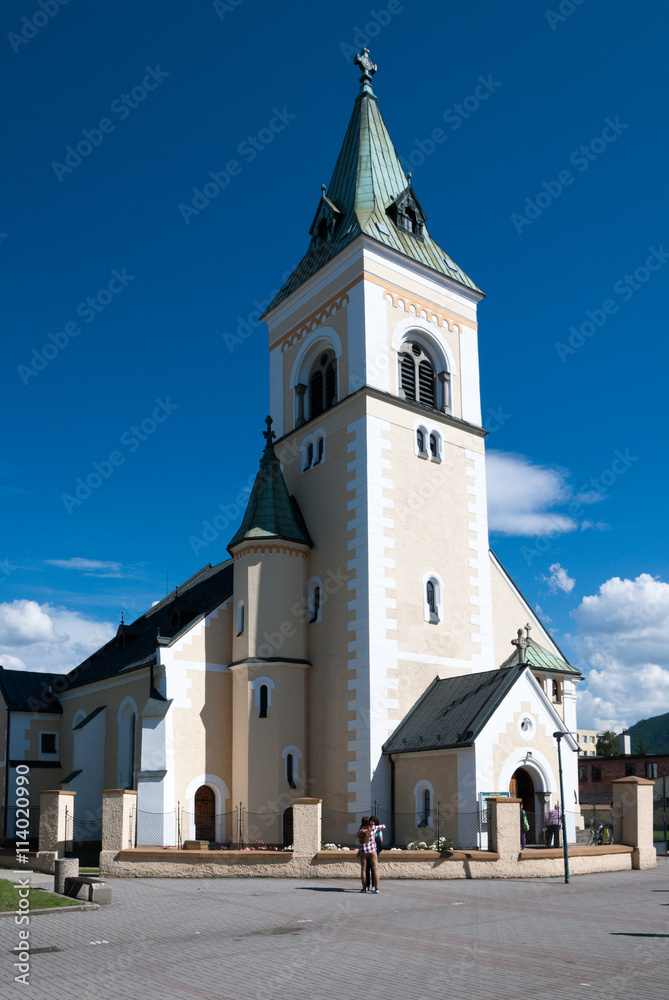Obraz premium Church in Kusycke Nove Mesto, Kysuce, Slovakia