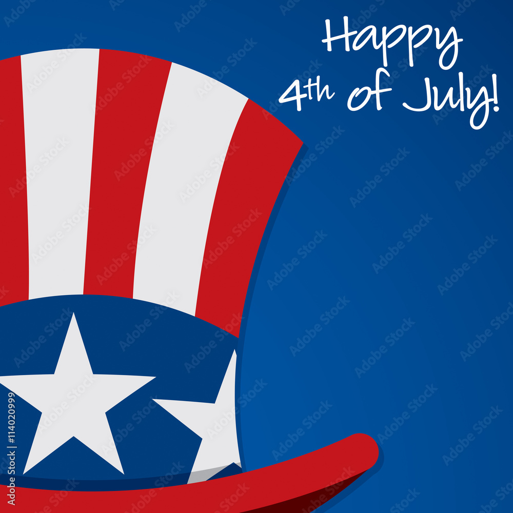 Uncle Sam hat Independence Day card in vector format.