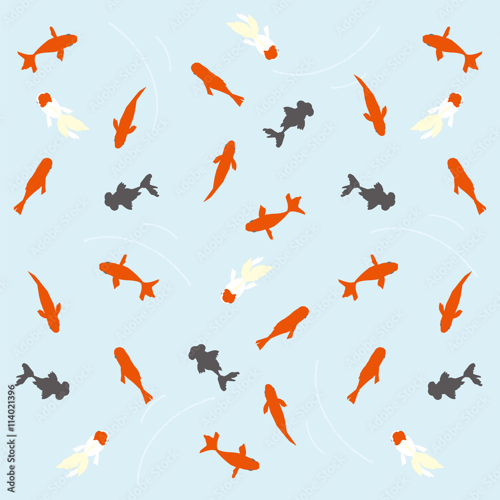 Fototapeta premium 金魚_パターン