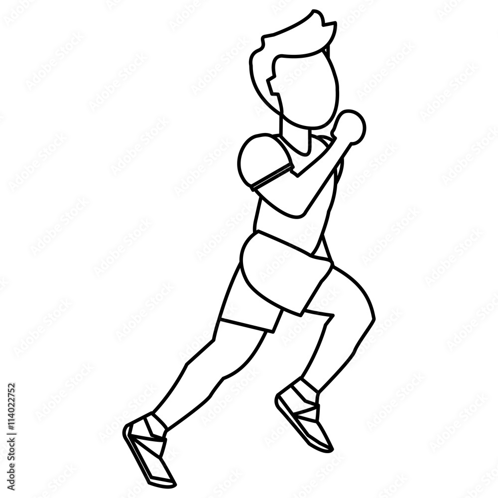 person running outline Stock Vector | Adobe Stock