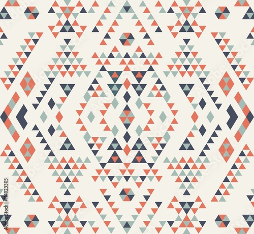 Abstract geometric pattern. Ethnic pattern design. Navajo geometric print. Rustic decorative ornament. Cloth design, wallpaper, wrapping. Vector illustration. Native American pattern.