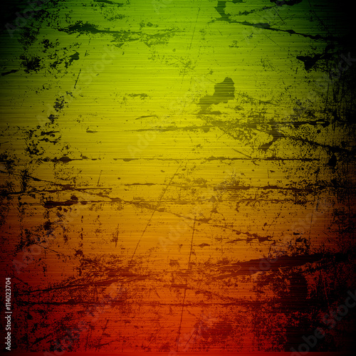 grunge background reggae colors green, yellow, red