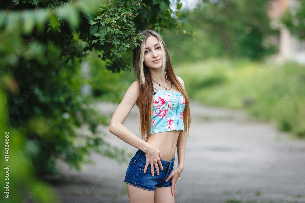 Beautiful girl in a sexy short dress Stock Photo | Adobe Stock