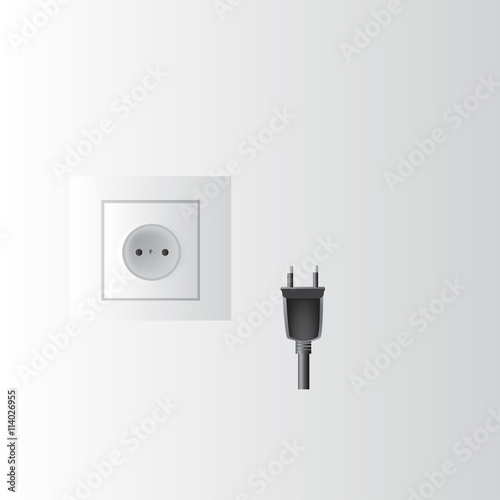 electric plug, socket type C Use in Austria, Belgium, Brazil, Chile, Colombia, Finland, Croatia, Germany, Greece, India, Italy , Maldives, Portugal, Russia, Spain, Sweden, Turkey, vector illustration