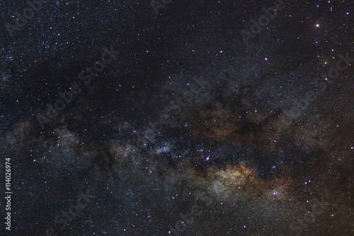 Close-up of Milky Way Long exposure photograph  with grain