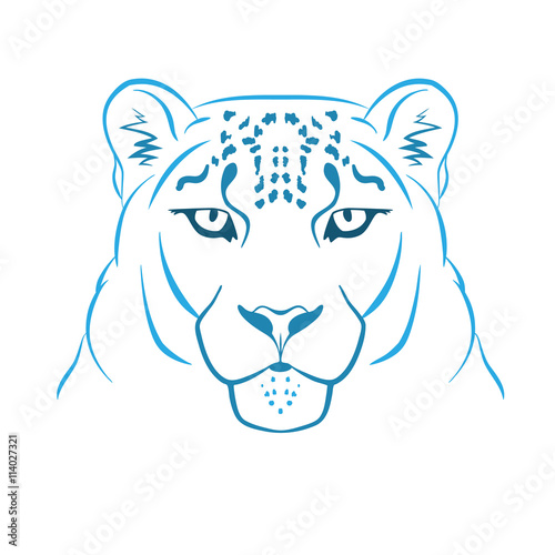 Snow leopard logo mascot. Snow leopard head isolated vector illustration
