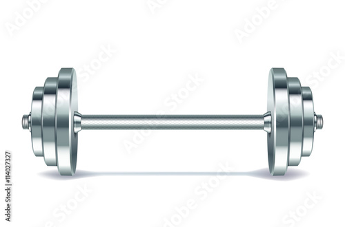 Metal realistic dumbbell