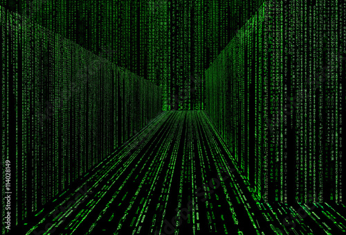 matrix style cyber corridor as big data storage