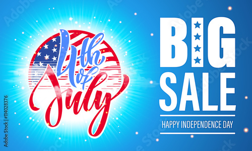 4 July USA Independence Day fireworks sale poster flyer