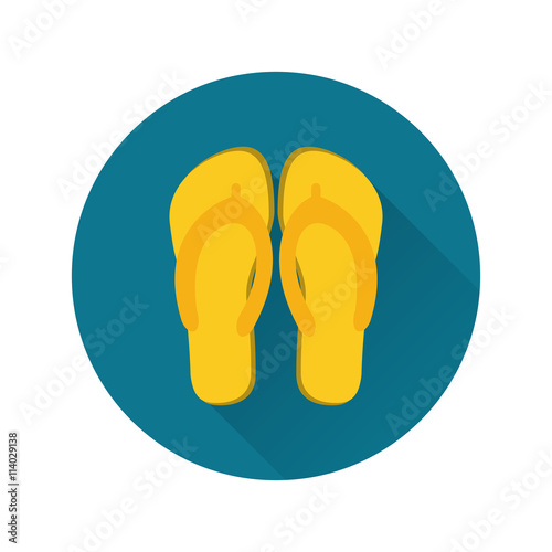 Summer design. sandals over circle icon. vector graphic 