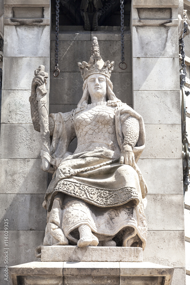 Fototapeta premium Details of Columbus Monument, Barcelona, Spain.
