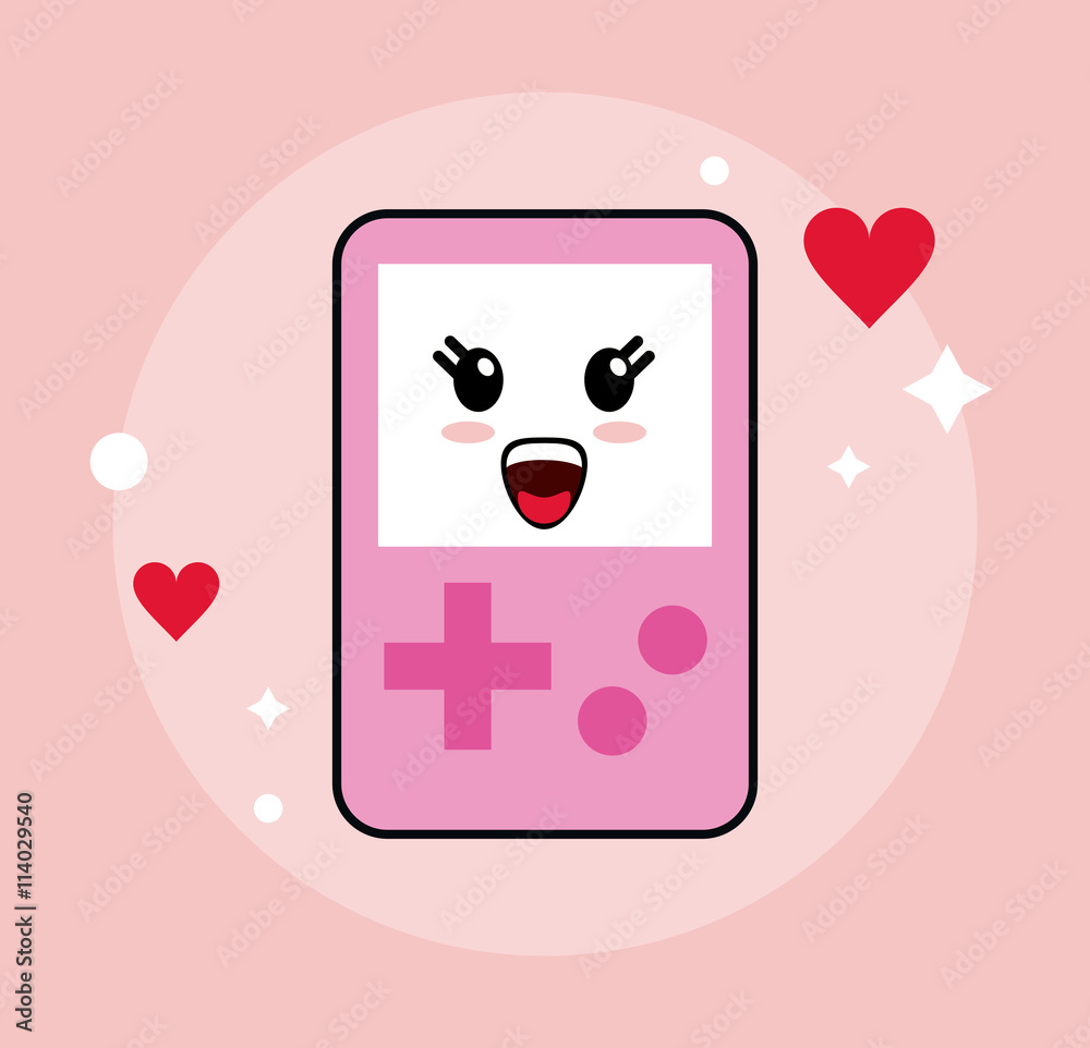 Kawaii icon. Game control Cartoon design. Vector graphic Kawaii icon. Game control Cartoon design. Vector graphic