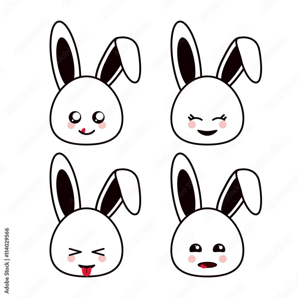 Kawaii icon. Rabbit Cartoon design. Vector graphic Kawaii icon. Rabbit Cartoon design. Vector graphic
