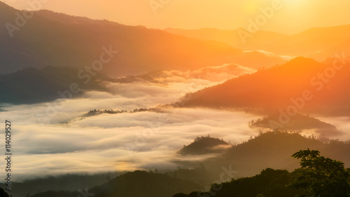 Huay Nam dung sea fog after sun rise