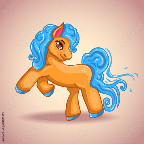 Fototapeta Naklejka Na Ścianę i Meble -  Cute cartoon little horse