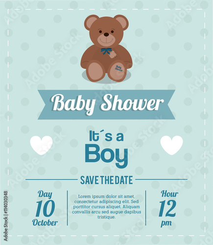 Baby Shower design. teddy bear icon. vector graphic