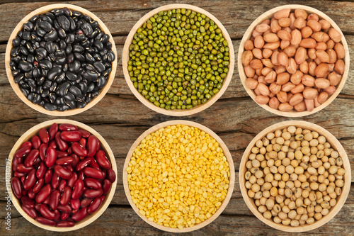 Healthy grains mix bean leguminous top view © piyaset
