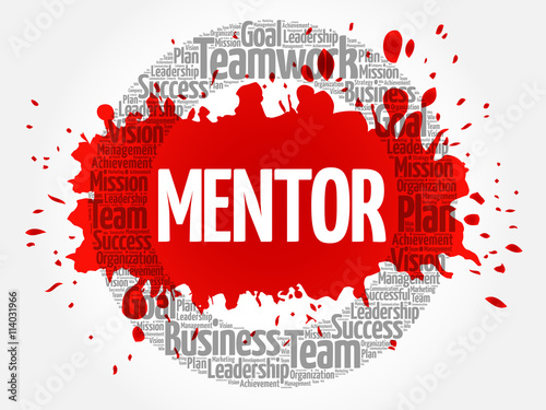 Mentor circle word cloud, business concept