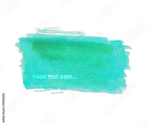 Wide smear watercolor paint. Watercolor spot. Hand drawn watercolor painting.