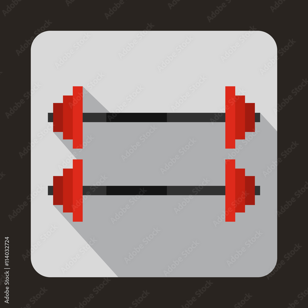 Obraz premium Two barbells icon in flat style