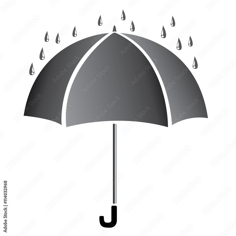 Umbrella with water. Black umbrella isolated on white background. Black Umbrella. Umbrella with water. Black umbrella isolated on white background. Black Umbrella.