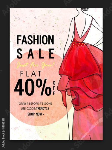 Fashion Sale Poster, Banner or Flyer design.