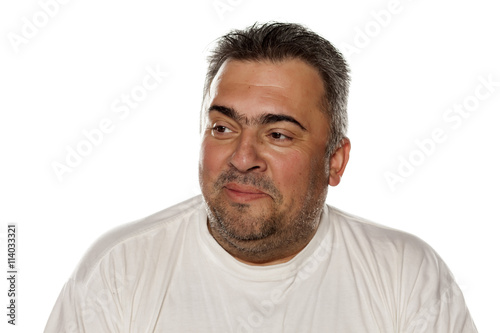 Portrait of a smiling obese man