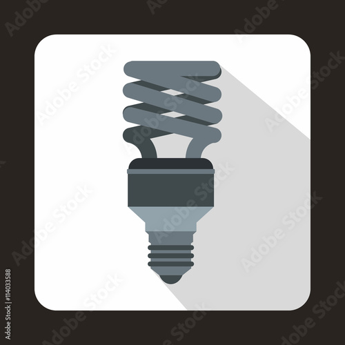 Energy saving bulb icon in flat style