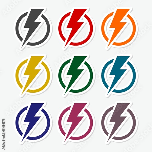 Lightning bolt sticker set