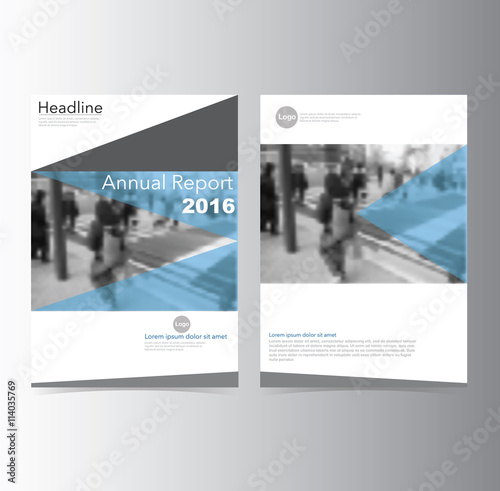 Blue annual report Brochure Flyer Leaflet  template vector A4 size design, book cover layout design, Abstract presentation
