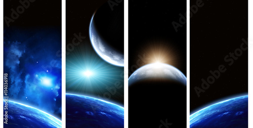 Fototapeta Naklejka Na Ścianę i Meble -  Collection of space banners