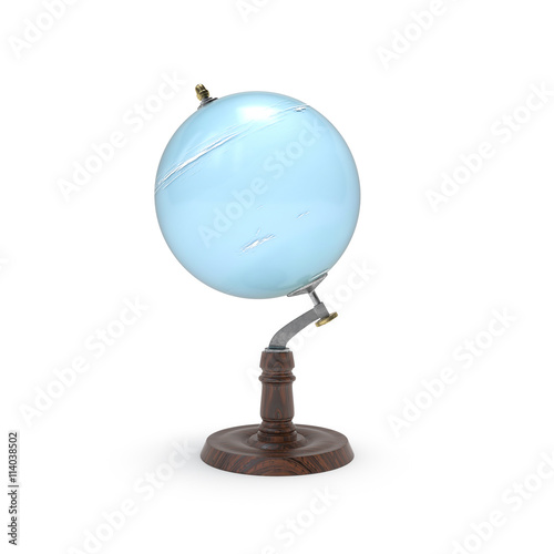 Globe map of uranus 3d rendering