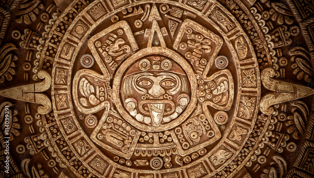 Naklejka premium Pogański ornament tekstury plemienia Majów