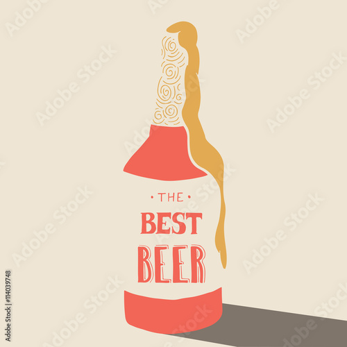 Vintage beer brewery design. Vector typography illustration