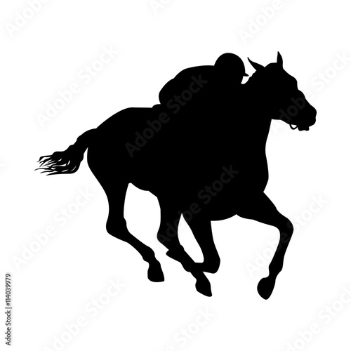 Horse rider black silhouette 
