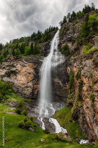 Huge alpine waterfall