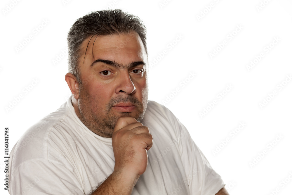 thick serious man looking with distrust thick serious man looking with distrust