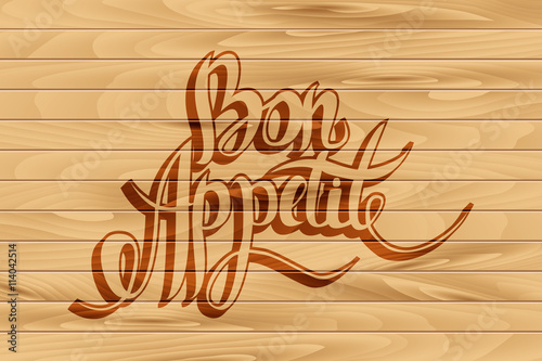 Bon appetit hand drawn lettering.