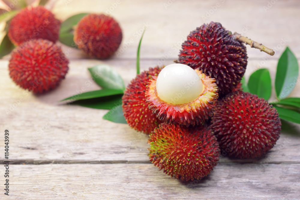 Pulasan fruit (Nephelium mutabile Blume) is a tropical fruit closely linked to the rambutan. Pulasan is wild rambutan. The skin is thick with short and stumpy hairs. Pulasan fruit (Nephelium mutabile Blume) is a tropical fruit closely linked to the rambutan. Pulasan is wild rambutan. The skin is thick with short and stumpy hairs.