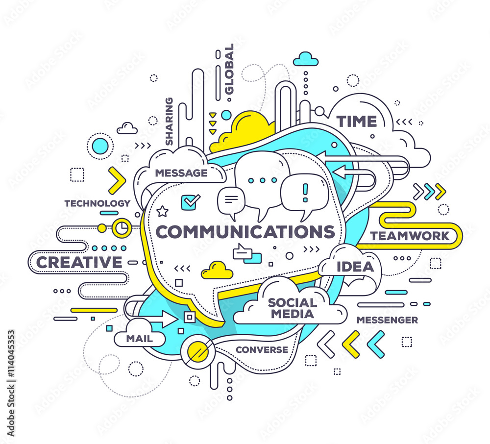 Vector creative illustration of mobile communication with speech Vector creative illustration of mobile communication with speech