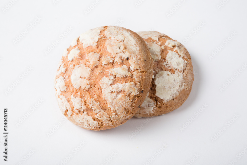 Two cookies on white background Two cookies on white background