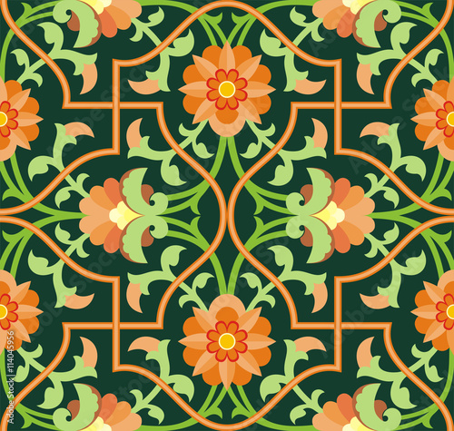 Arabesque. Pattern in Moorish style. Arab seamless texture. Element of design. Islamic  background.