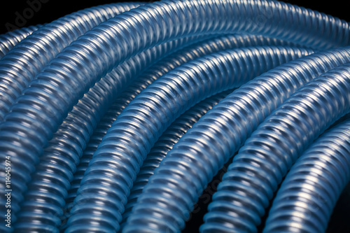 blue plastic  hose