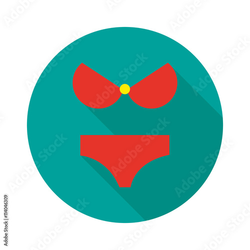 Bra Briefs swimsuit red with a shadow in a circle photo