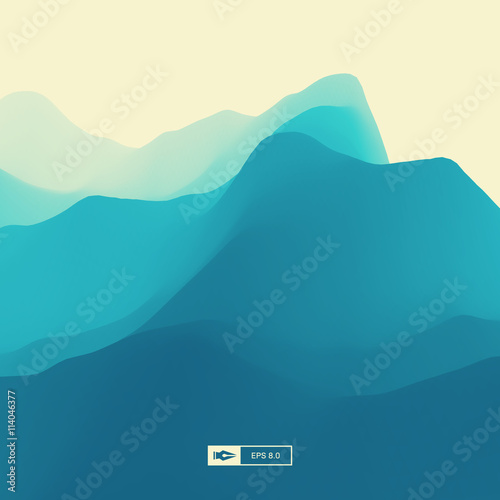 Abstract Landscape Background. 3d Vector Illustration. 