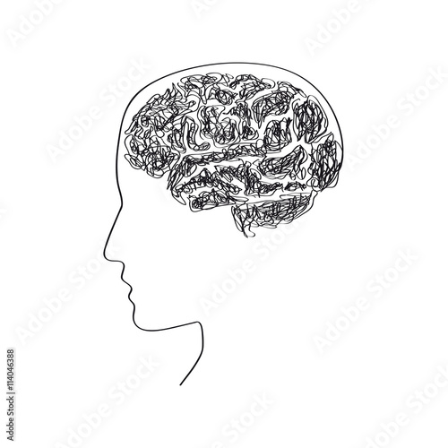 Vector simple brain, thinking concept