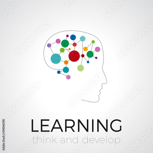 Vector digital brain, thinking concept