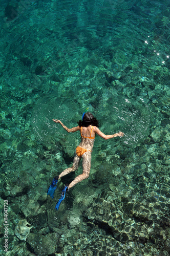Sexy woman snorkeling