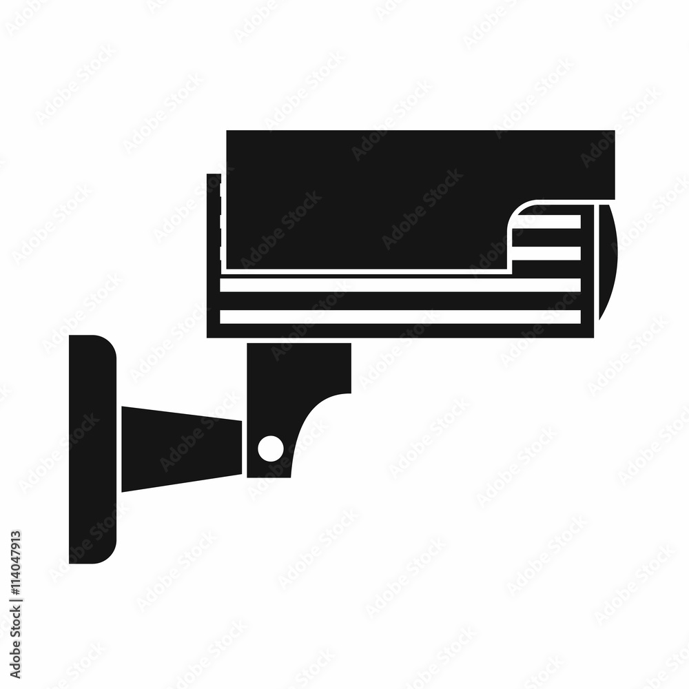 Surveillance camera icon, simple style Surveillance camera icon, simple style