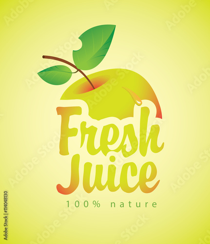 vector banners for fresh juice with a picture apple